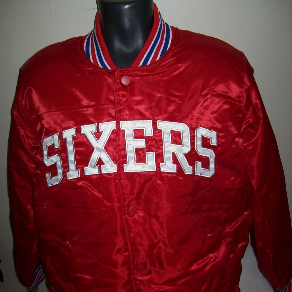 PHILADELPHIA 76ERS STARTER Snap Down Jacket RED